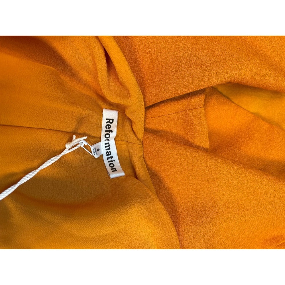 Reformation Orange Halter Neck Midi Dress Linen Blend Size Small - Picture 6 of 10